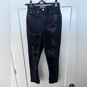 Denim&Co Black Distressed Skinny Jeans